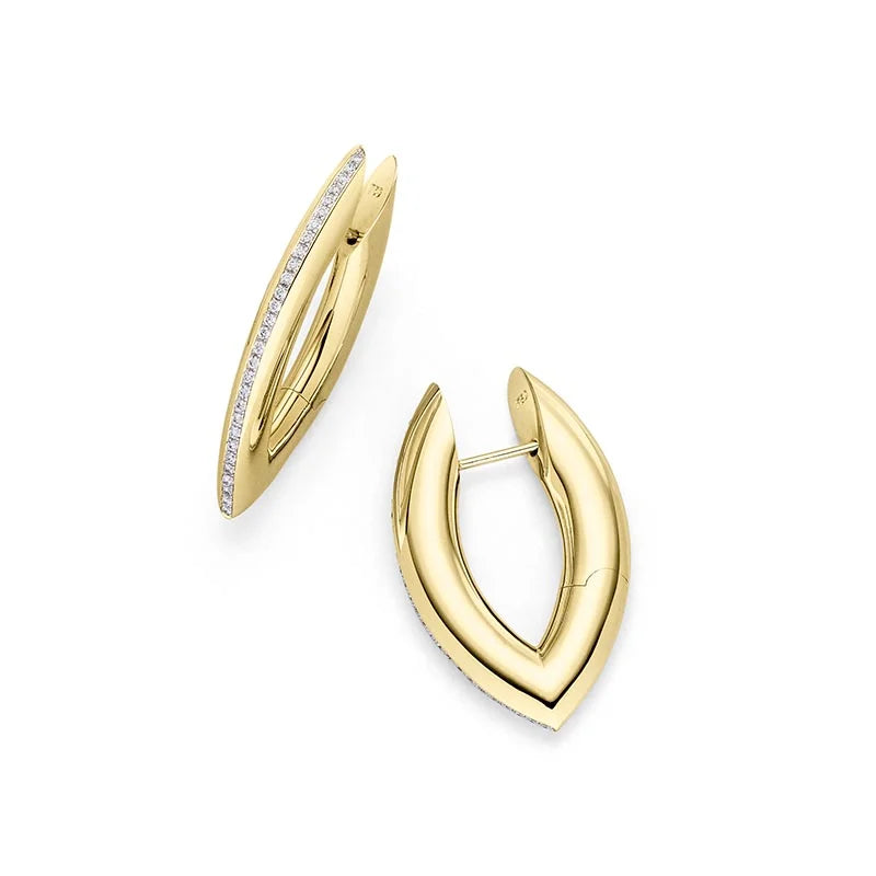 IsabelleFa Yellow Gold Navette 20 Diamond Earrings