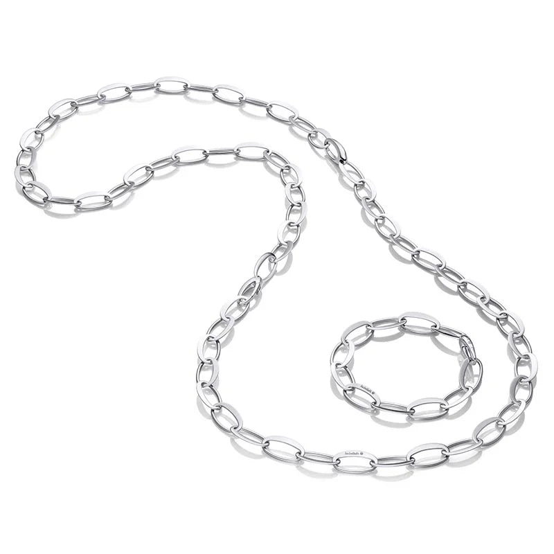 IsabelleFa White Gold Écaille 11mm Pavé Diamond Necklace & Bracelet Set