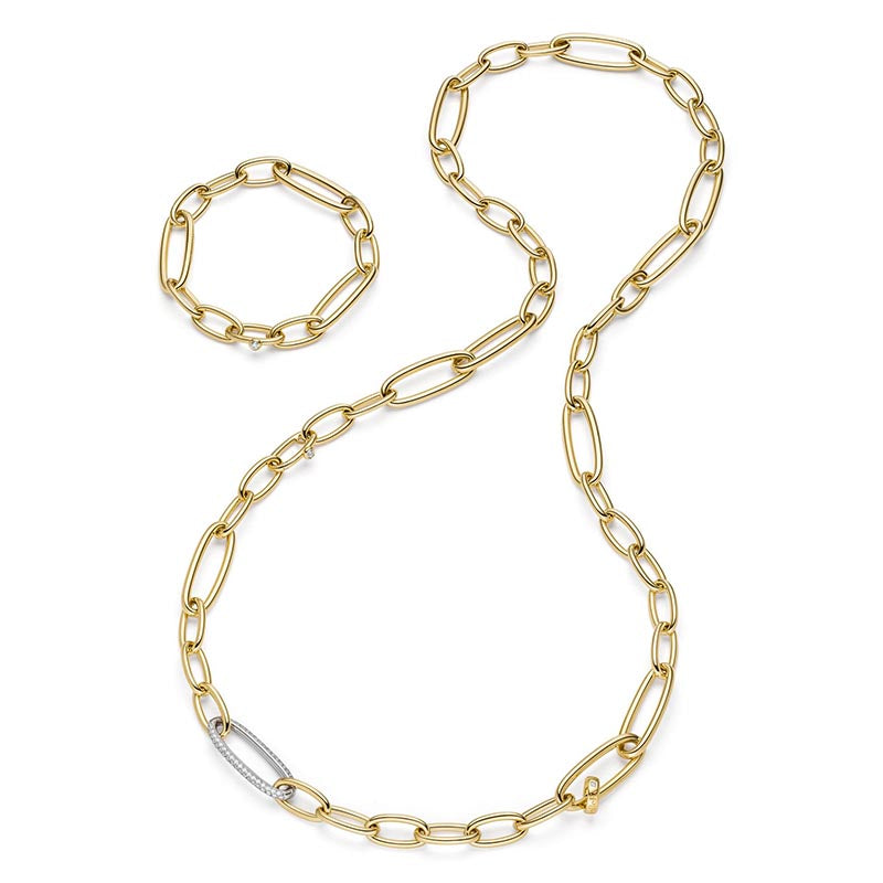 IsabelleFa Yellow Gold Dorique 11 Pavé Necklace & Bracelet Set