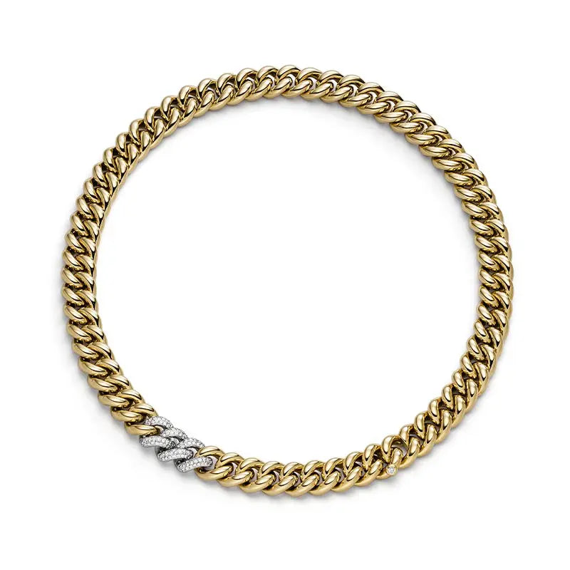 IsabelleFa Yellow Gold Altesse Pavé Necklace