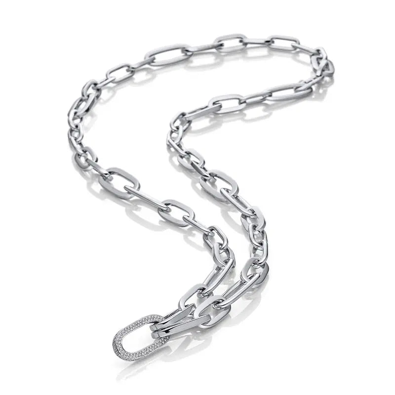 IsabelleFa White Gold Anker Fantasie Pavé Necklace