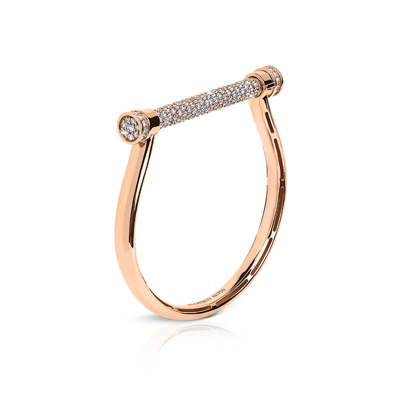 Jacob & Co. Estribo Rose Gold Diamond Bangle