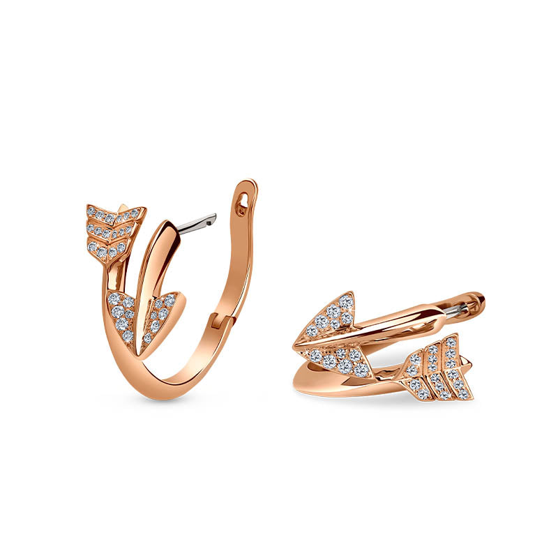 Jacob & Co. Rose Gold & Diamond Super Arrow Earrings