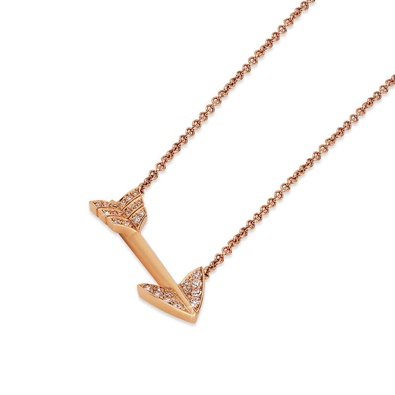 Jacob & Co. Rose Gold & Diamond Super Arrow Pendant