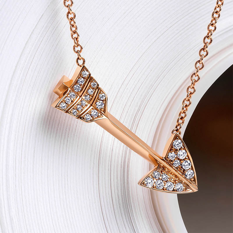 Jacob & Co. Rose Gold & Diamond Super Arrow Pendant