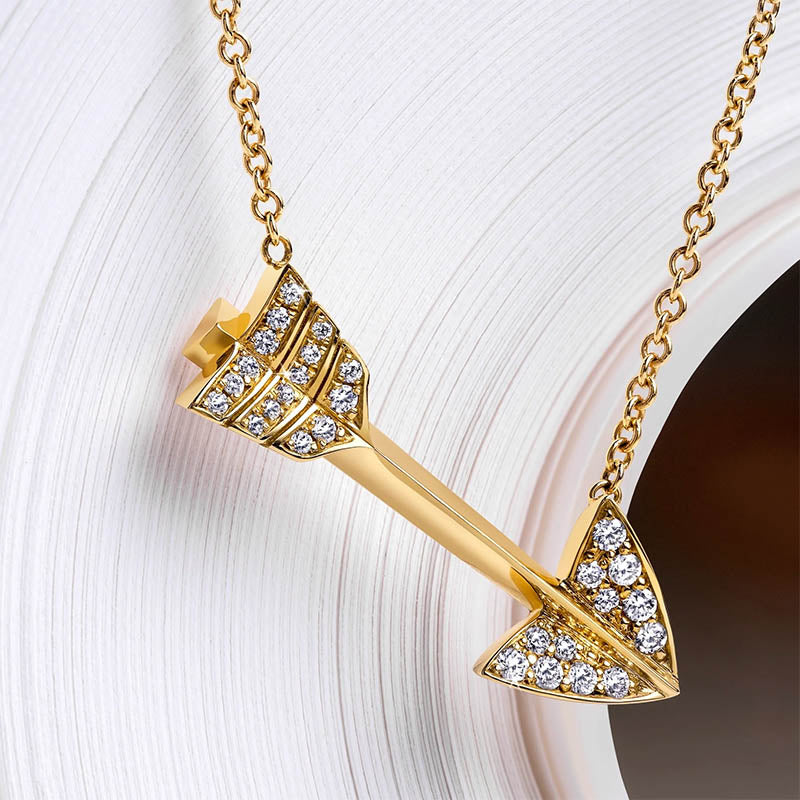 Jacob & Co. Yellow Gold & Diamond Super Arrow Pendant