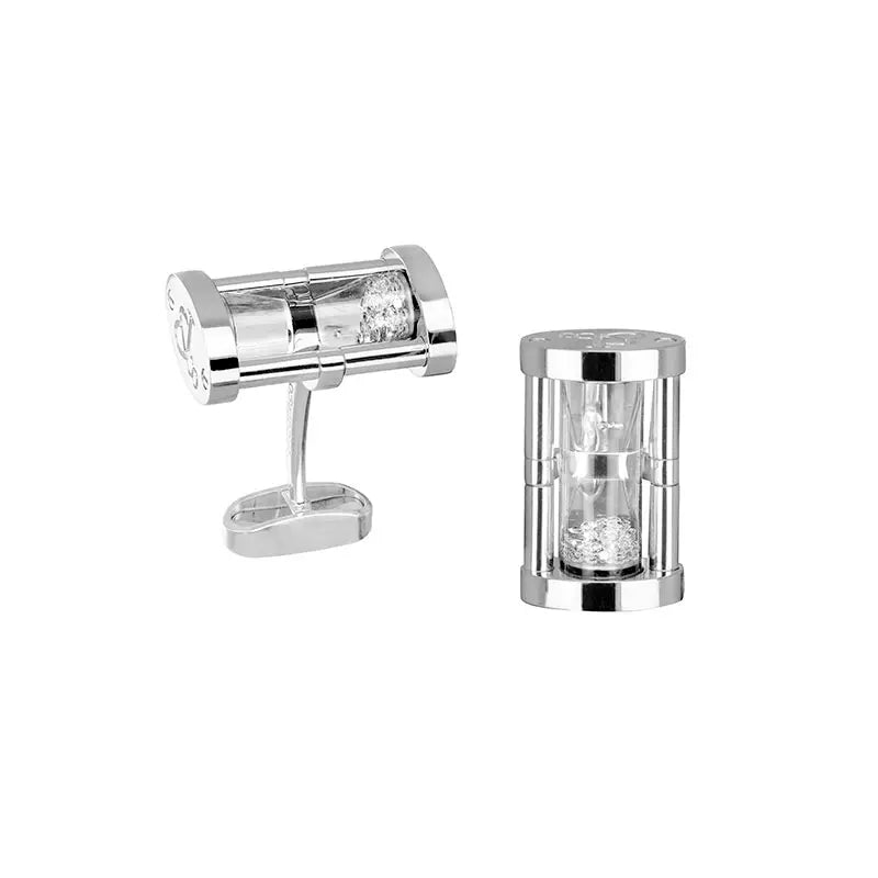 Jacob & Co. Hour Glass Stainless Steel Diamond Cufflinks