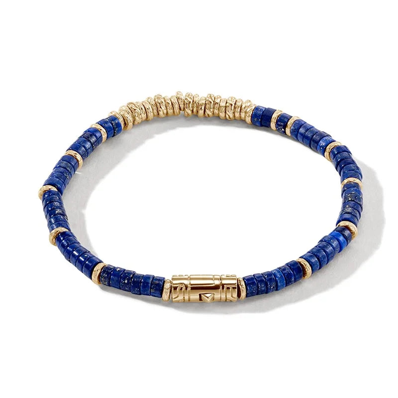 John Hardy 4mm Classic Chain Heishi Lapis Lazuli Bracelet