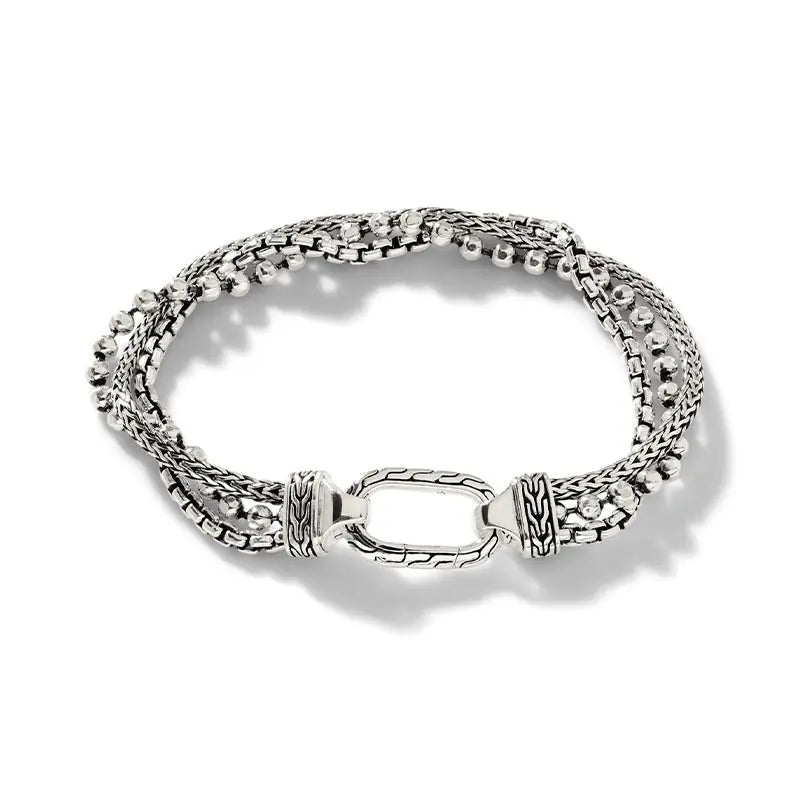 John Hardy 8mm Classic Chain Amulet Triple Rown Bracelet