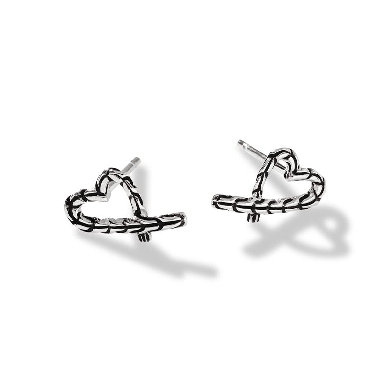 John Hardy Classic Chain Manah Heart Earrings