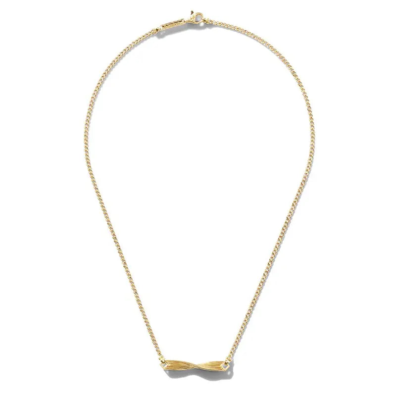 John Hardy Yellow Gold Bamboo Striated Station Necklace