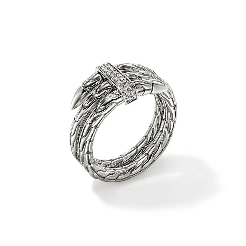 John Hardy Spear Wide Double-Wrap Diamond Ring