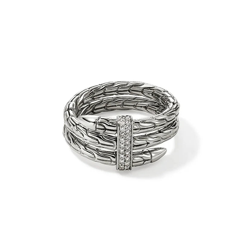 John Hardy Spear Wide Double-Wrap Diamond Ring