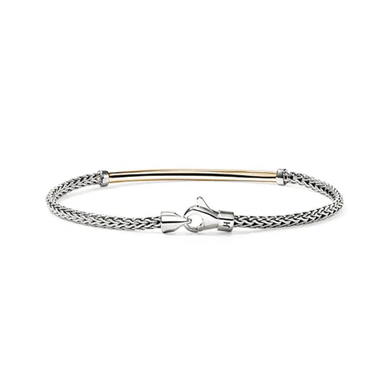 John Hardy Sterling Silver 2.5mm Essentials Bracelet with Yellow Gold Accents