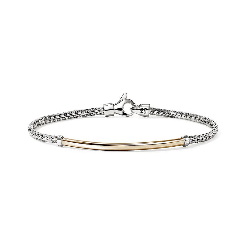 John Hardy Sterling Silver 2.5mm Essentials Bracelet with Yellow Gold Accents