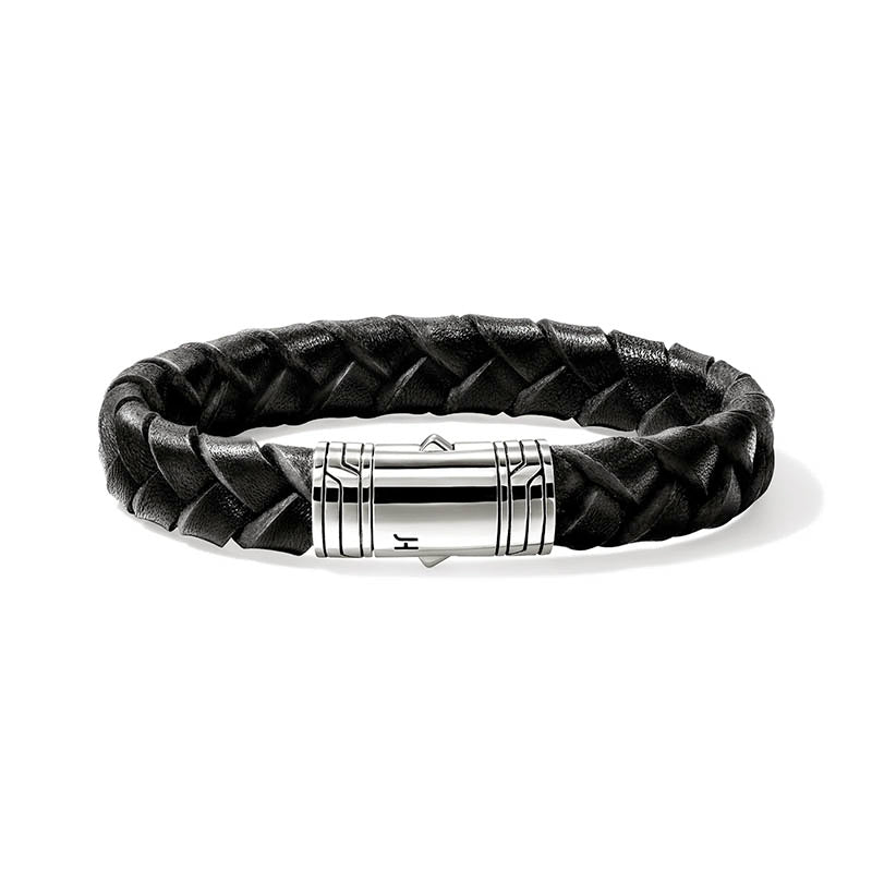 John Hardy Essentials 10mm Braided Leather Bracelet