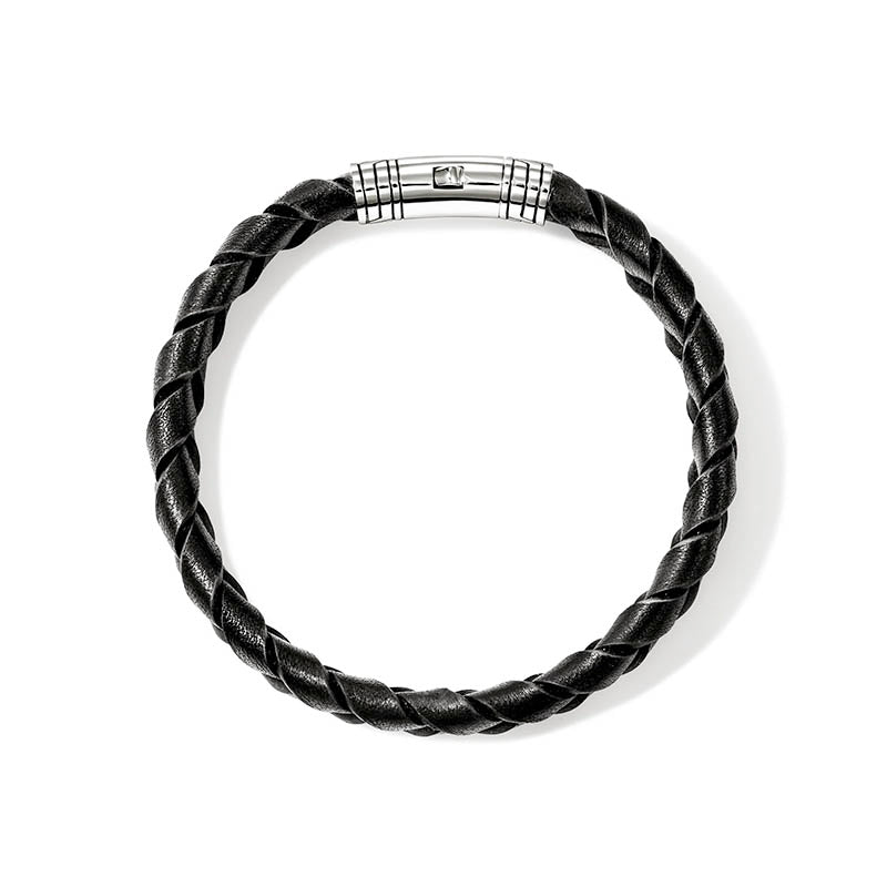 John Hardy Essentials 10mm Braided Leather Bracelet