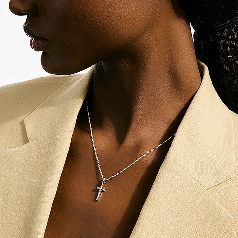 John Hardy Essentials Sterling Silver & Diamond Cross Pendant