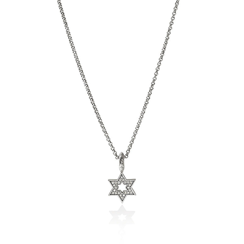 John Hardy Essentials Sterling Silver & Diamond Star of David Pendant