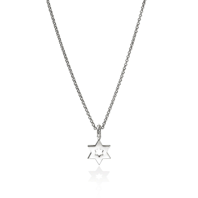 John Hardy Essentials Sterling Silver & Diamond Star of David Pendant