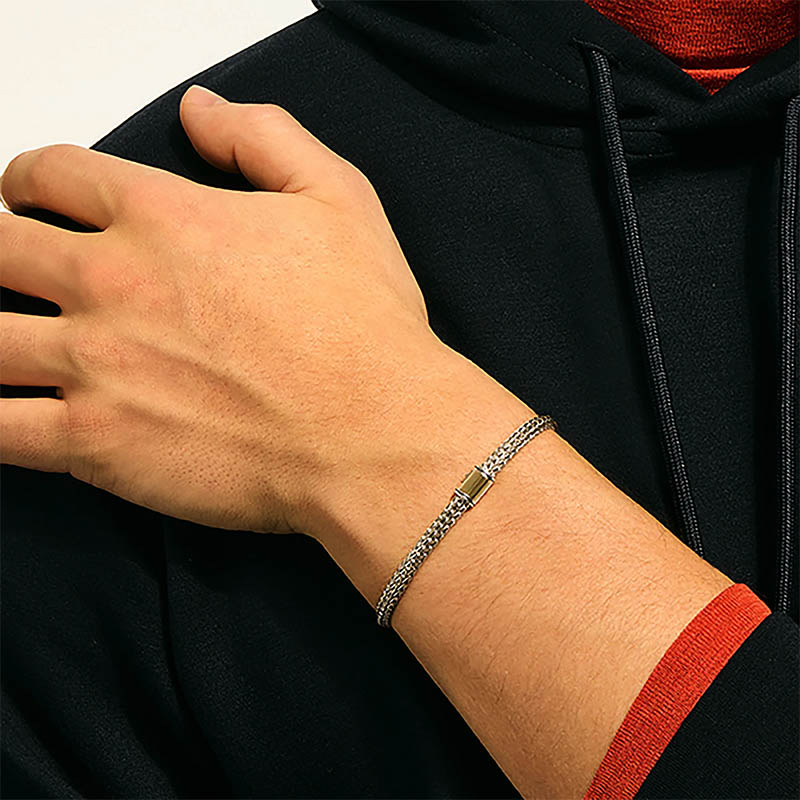 John Hardy Icon 5mm Sterling Silver & Yellow Gold Bracelet