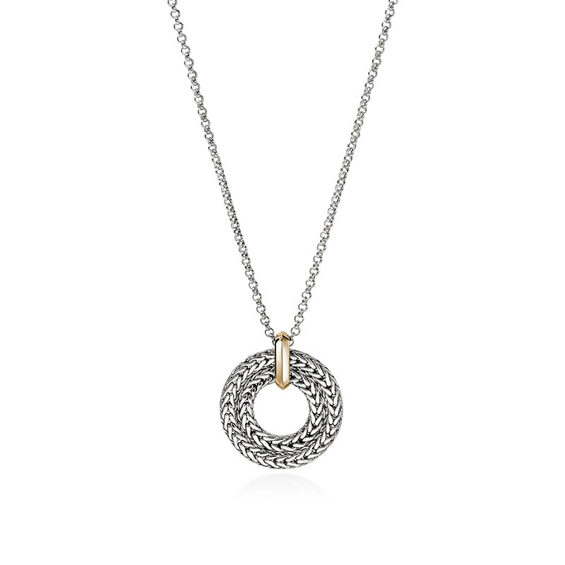 John Hardy Icon Sterling Silver & Yellow Gold Round Link Pendant