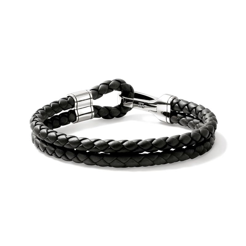 John Hardy Leather Hook Clasp 10mm Bracelet