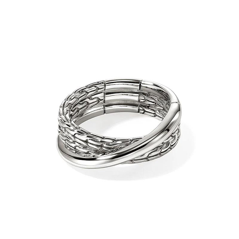 John Hardy Sterling Silver 7.5mm Essentials Crossover Ring