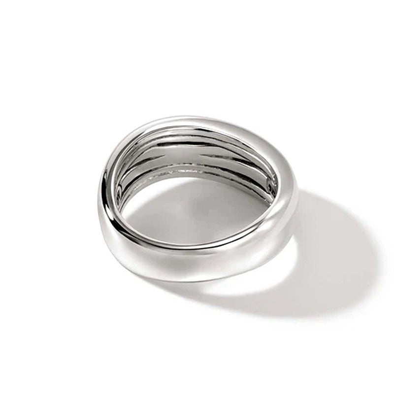 John Hardy Sterling Silver & Diamond Wide Surf Ring