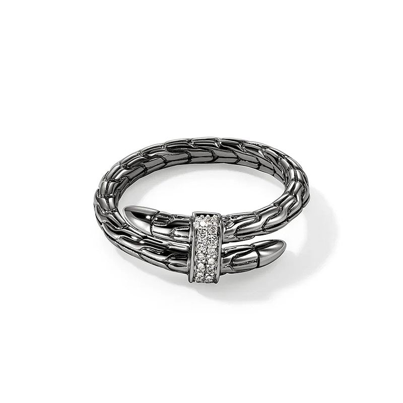 John Hardy 2.5mm Spear Wrap Ring with Diamonds