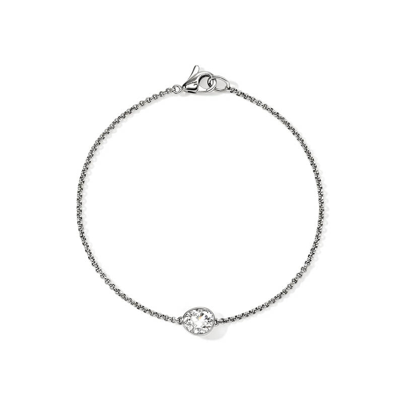 John Hardy Sterling Silver 1.5mm Lovestruck Diamond Bracelet