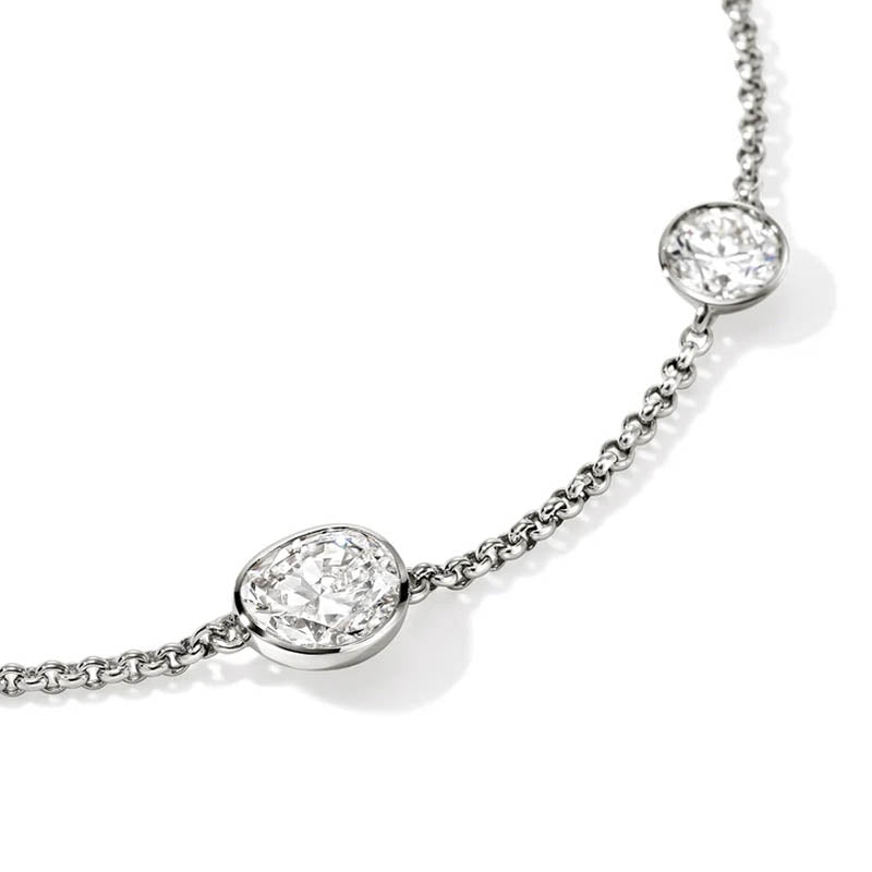 John Hardy Sterling Silver 1.5mm Lovestruck Station Diamond Bracelet