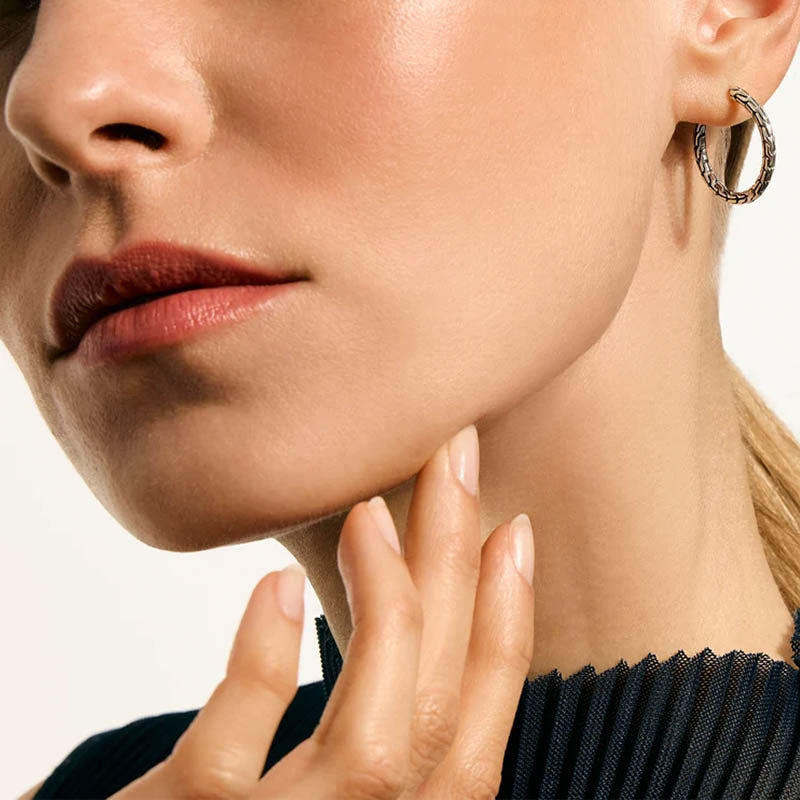 John Hardy Sterling Silver 22mm Essentials Hoop Earrings