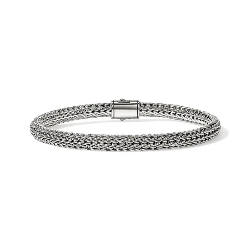 John Hardy Sterling Silver 5mm Icon Bracelet with Black Sapphire Clasp