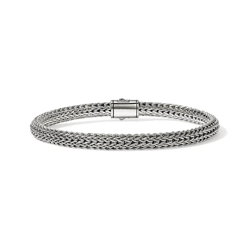 John Hardy Sterling Silver 5mm Icon Bracelet with Blue Sapphire Clasp