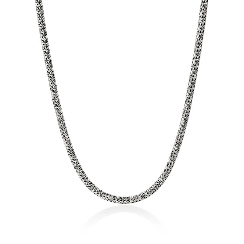 John Hardy Sterling Silver 5mm Icon Necklace with Diamond Clasp