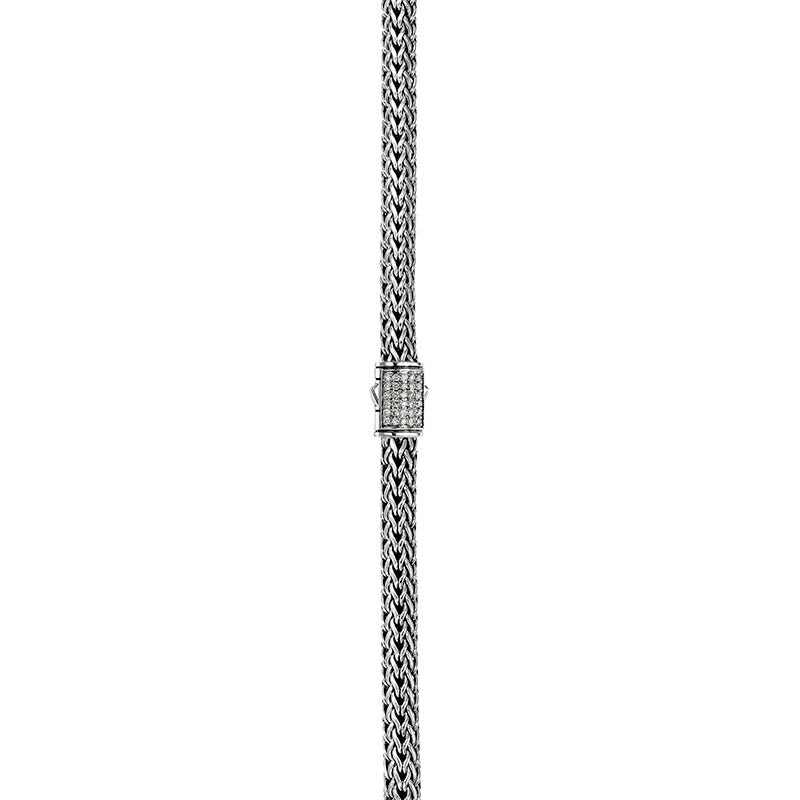 John Hardy Sterling Silver 5mm Icon Necklace with Diamond Clasp