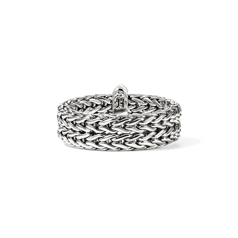 John Hardy Sterling Silver 6mm Icon Link Bar Ring