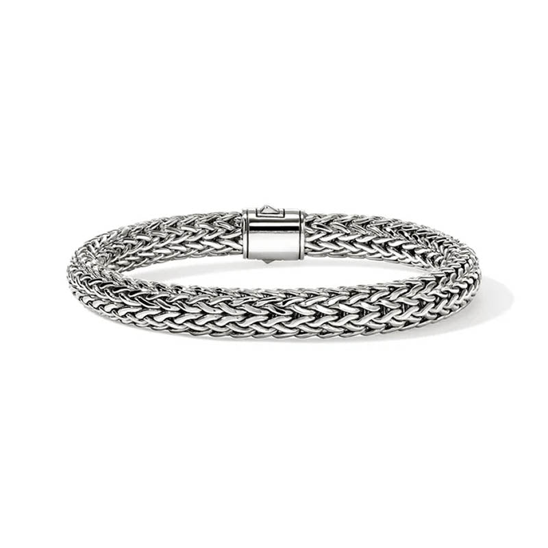 John Hardy Sterling Silver 7.5mm Icon Bracelet with Diamond Clasp