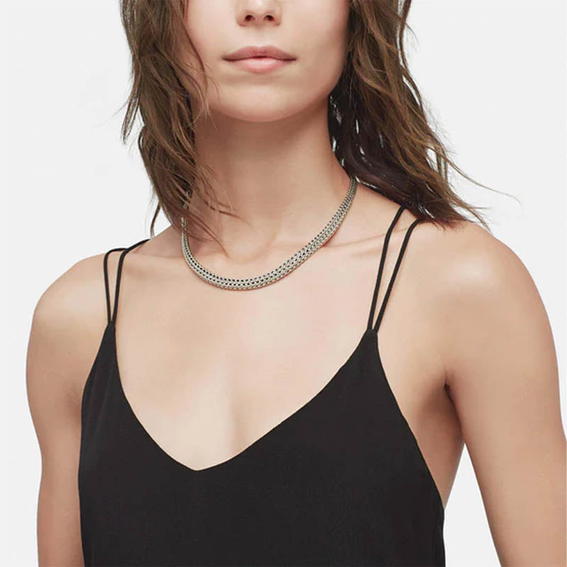 John Hardy Sterling Silver 8.5mm Icon Graduated Necklace
