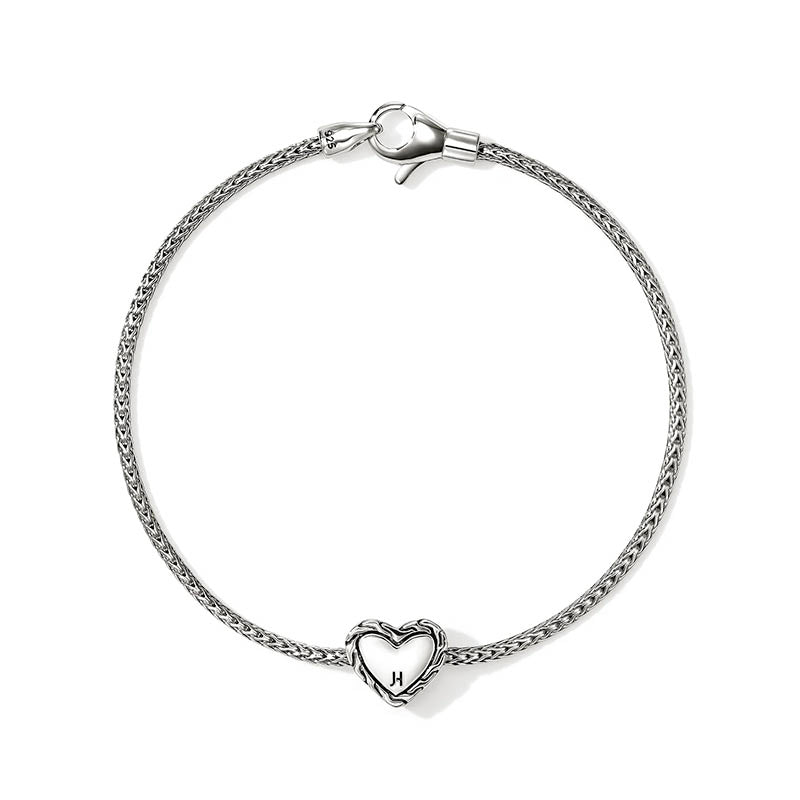 John Hardy Sterling Silver & Diamond Essentials Heart Bracelet