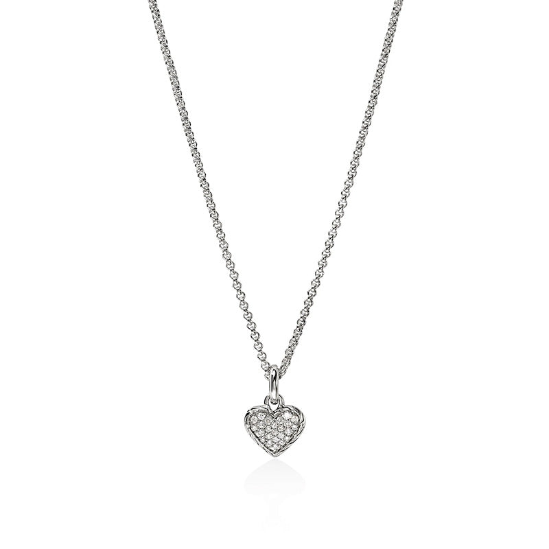 John Hardy Sterling Silver & Diamond Essentials Heart Pendant