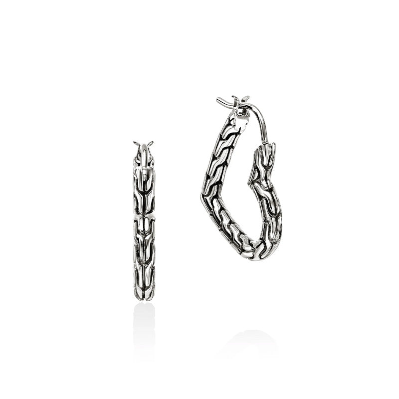 John Hardy Sterling Silver Essentials Heart Hoop Earrings