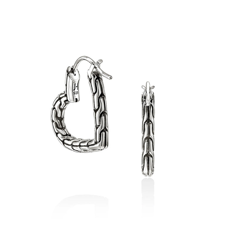 John Hardy Sterling Silver Essentials Heart Hoop Earrings
