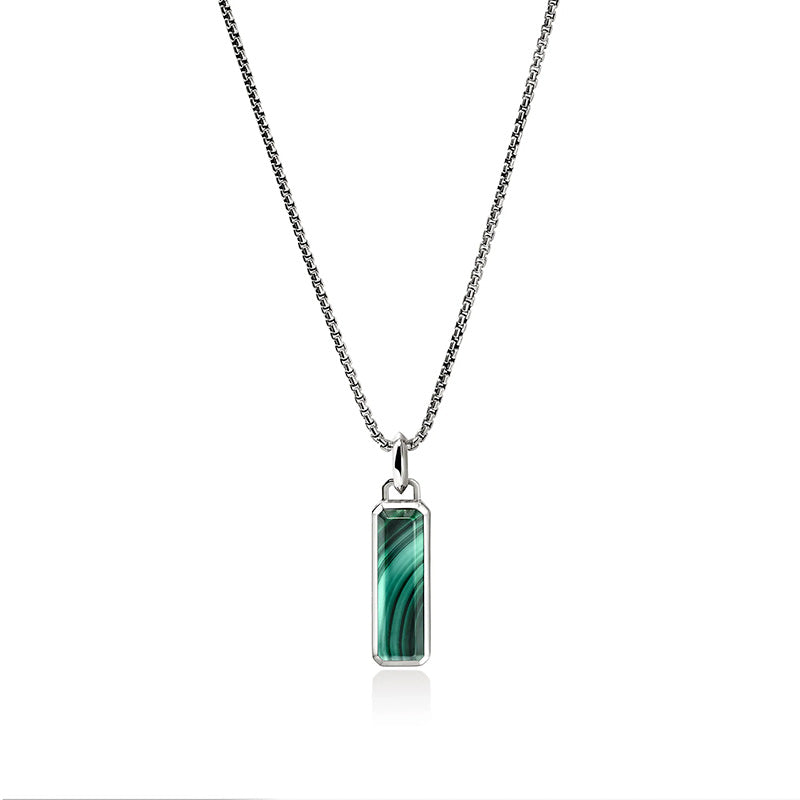 John Hardy Sterling Silver Malachite Talisman Pendant