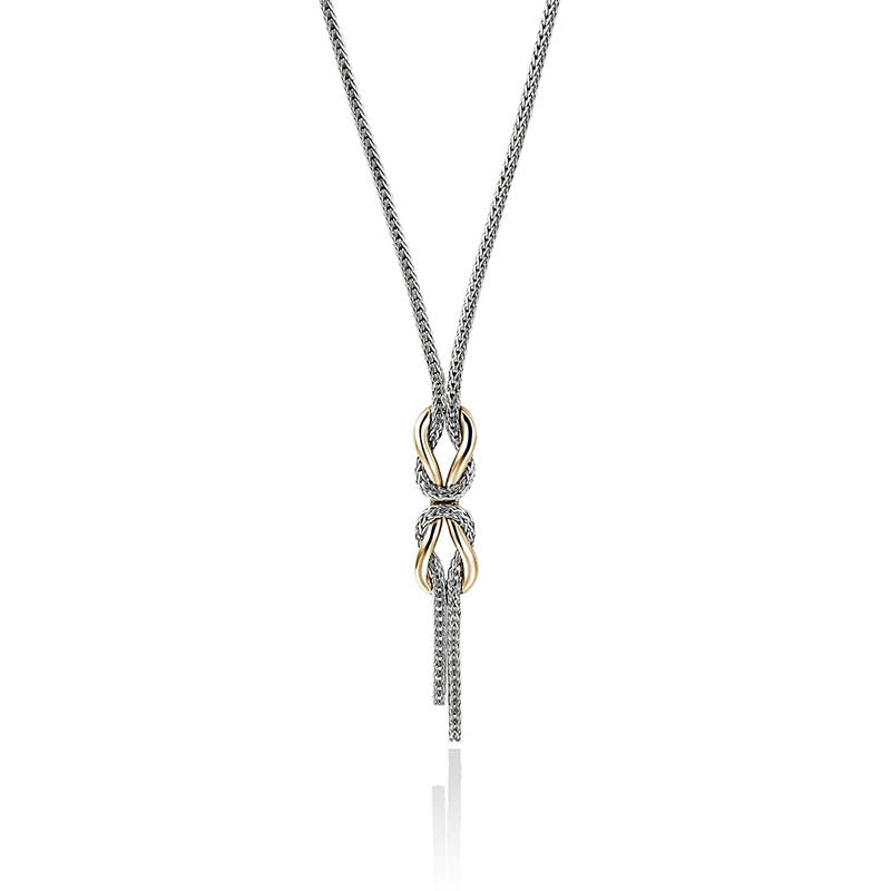 John Hardy Sterling Silver & Yellow Gold 1.8mm Infinite Love Knot Necklace