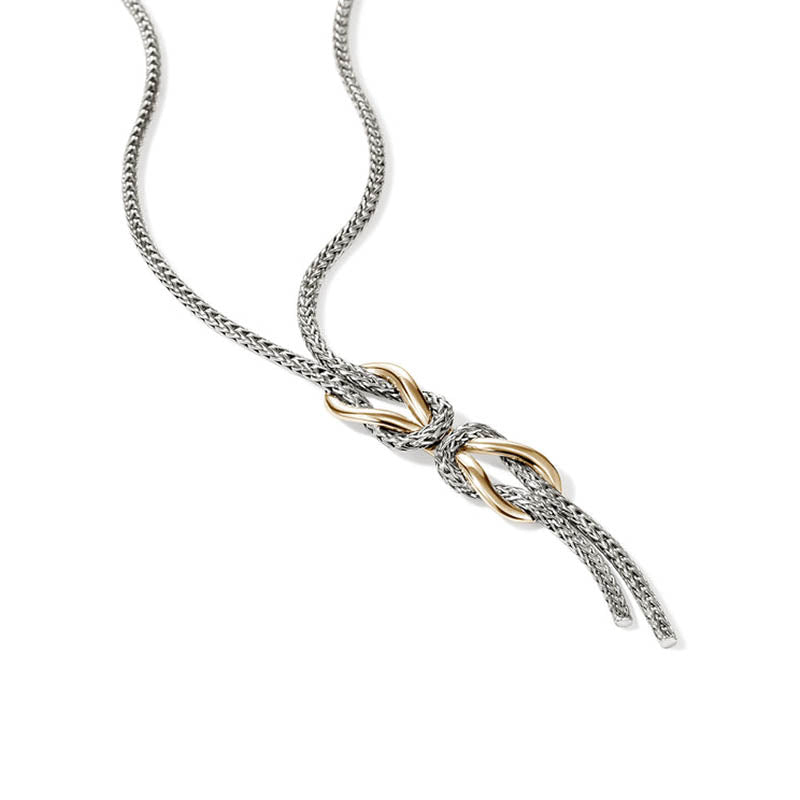 John Hardy Sterling Silver & Yellow Gold 1.8mm Infinite Love Knot Necklace