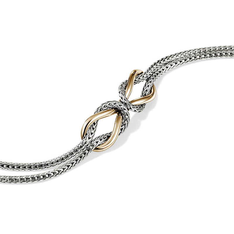 John Hardy Sterling Silver & Yellow Gold 3.6mm Infinite Love Knot Bracelet