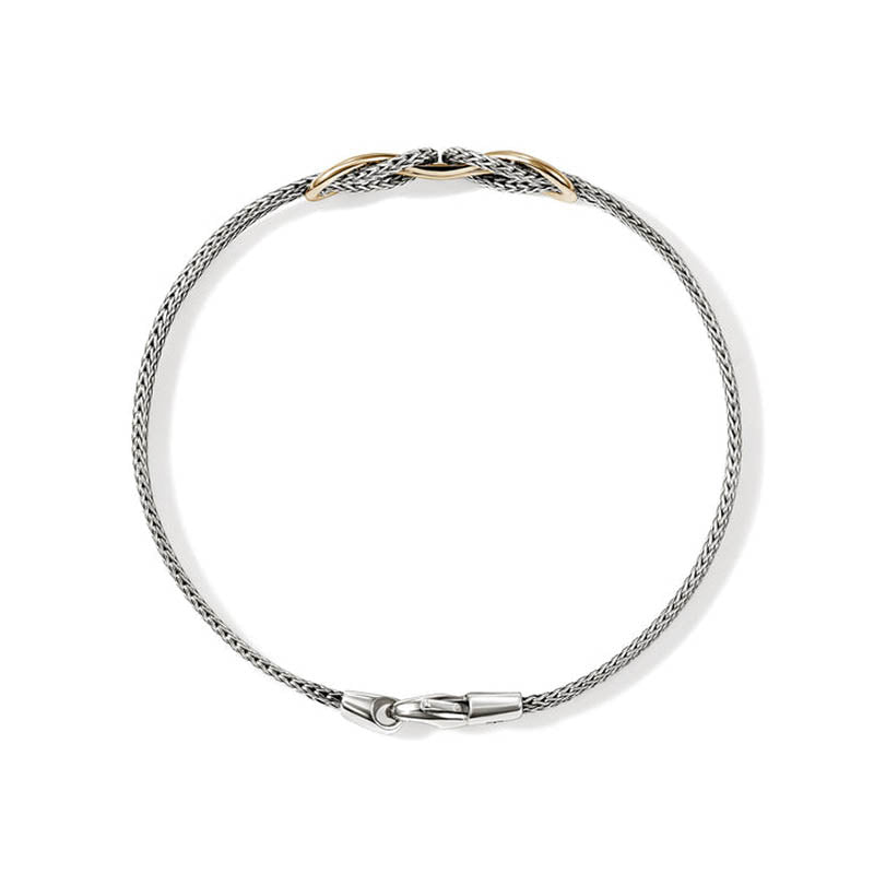 John Hardy Sterling Silver & Yellow Gold 3.6mm Infinite Love Knot Bracelet