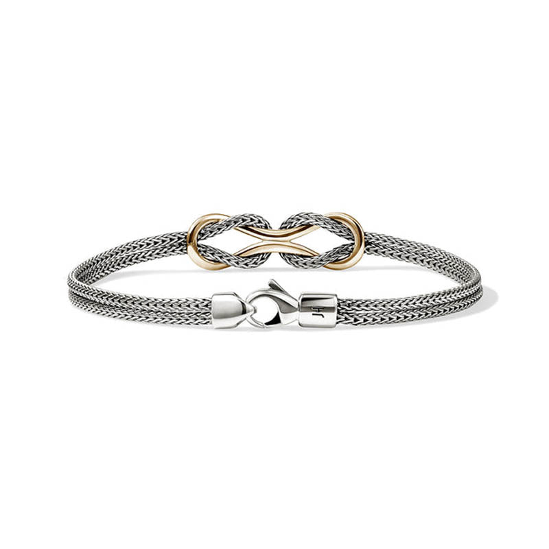 John Hardy Sterling Silver & Yellow Gold 3.6mm Infinite Love Knot Bracelet